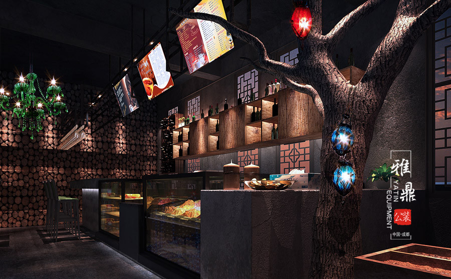 雅鼎公装咖啡厅装修设计案例：冰火之恋西餐咖啡厅装修设计（图1）