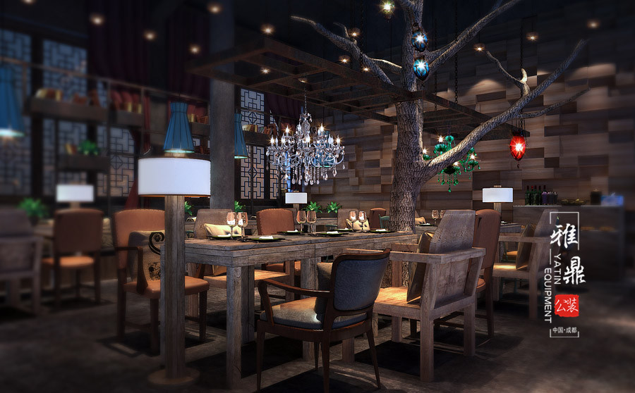 雅鼎公装咖啡厅装修设计案例：冰火之恋西餐咖啡厅装修设计（图5）